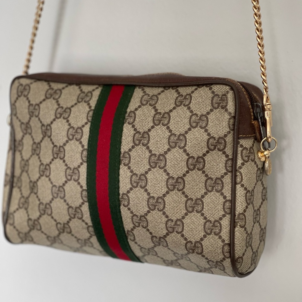 Vintage Gucci | GG  Web Sherry Clutch Crossbody Purse
